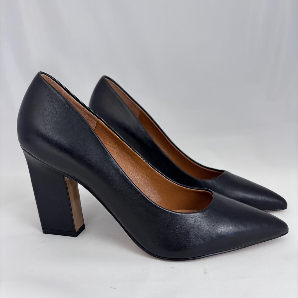 Sarto by Franco Sarto size 8.5 Black Leather Block Heel Pumps